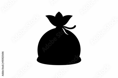 Garbage bag icon ,Tied pouch bag or sack flat icon for apps and websites.