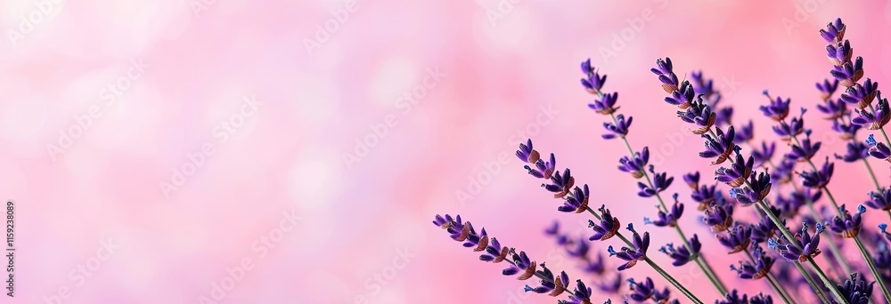 Lavender leaves abstract background concept. Beautiful lavender blooming against a soft pink background, evoking calm and serenity. Lavender leaves abstract background concept. Beautiful lavender blooming against a soft pink background, evoking calm and serenity.