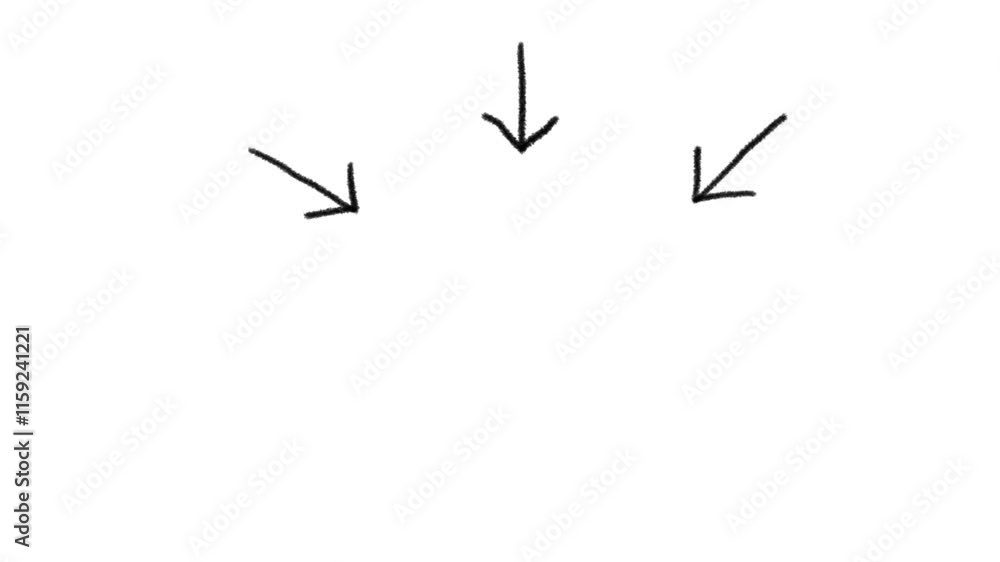 animation of hand drawn pointing arrow. animation of hand drawn pointing arrow.