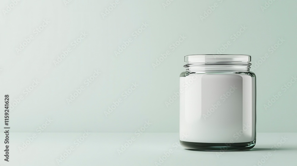 Polished 3D Glass Jar Featuring Radiant Highlights Against a Soft Green Background for Use in Modern Design Projects and Product Presentations Polished 3D Glass Jar Featuring Radiant Highlights Against a Soft Green Background for Use in Modern Design Projects and Product Presentations