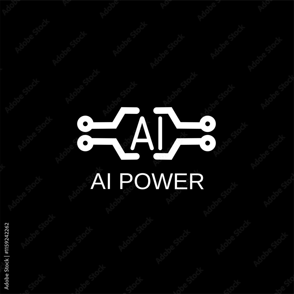 Modern AI vector logo for tech startups and digital platforms Modern AI vector logo for tech startups and digital platforms