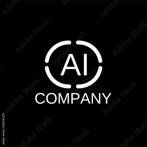 Modern AI vector logo for tech startups and digital platforms