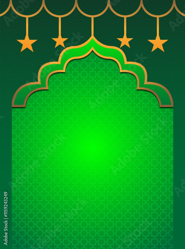 Islamic banner design template with islamic background