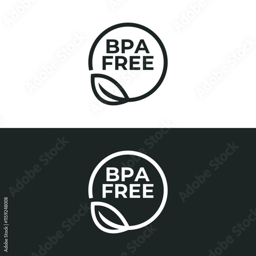 BPA free icon isolated on white background. Vector illustrations are made with vector-based software, not AI generated results.