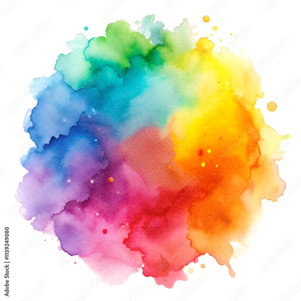 Naklejka premium Abstract watercolor stain isolated on transparent background