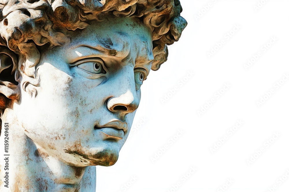 A close-up shot of a statue of a man, great for use in various historical or artistic contexts A close-up shot of a statue of a man, great for use in various historical or artistic contexts
