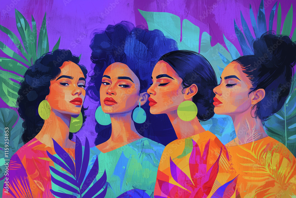 Obraz premium Vibrant Portraits of Diverse Women