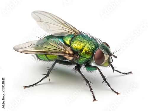 
green fly isolated on white background