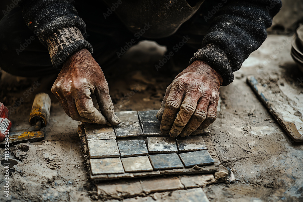 Artisan Crafting Mosaic Tiles Artisan Crafting Mosaic Tiles