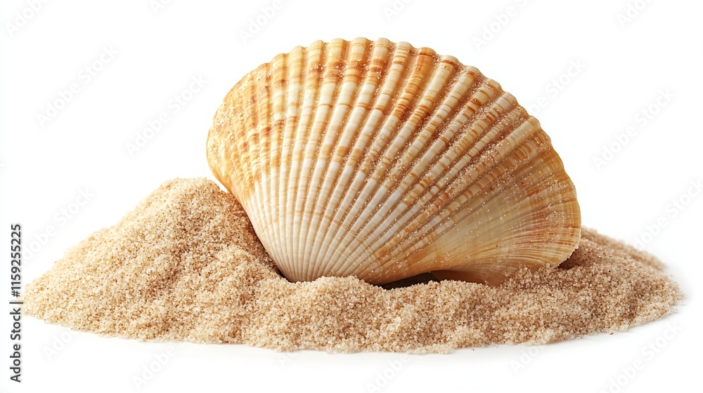Side_view_of_a_sea_shell_in_a_mound_of_sand Side_view_of_a_sea_shell_in_a_mound_of_sand