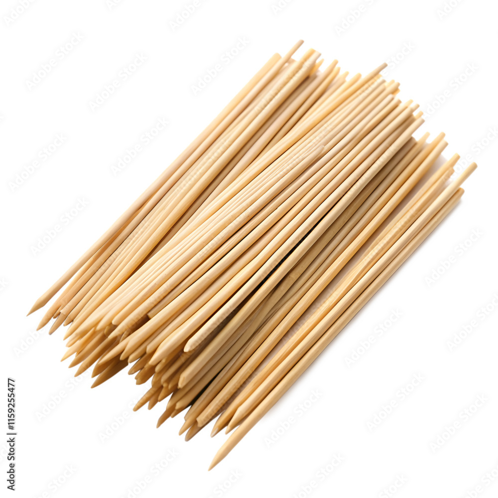 Bamboo sticks used for skewering food with selective isolated on transparent background Bamboo sticks used for skewering food with selective isolated on transparent background