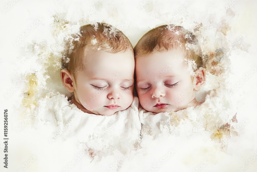 Two newborn babies lying side by side Two newborn babies lying side by side