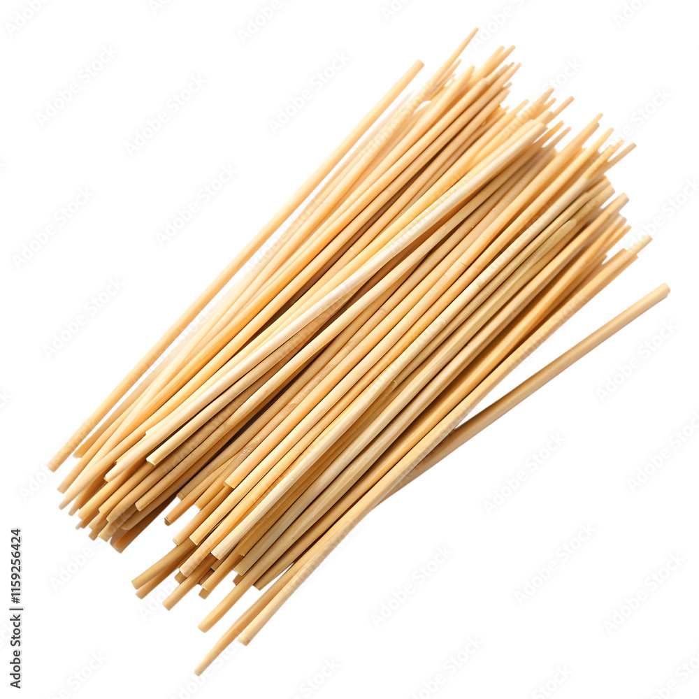 Bamboo sticks used for skewering food with selective isolated on transparent background Bamboo sticks used for skewering food with selective isolated on transparent background