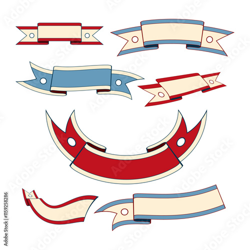 Attractive and Decorative Vector Flag Ribbon Banners