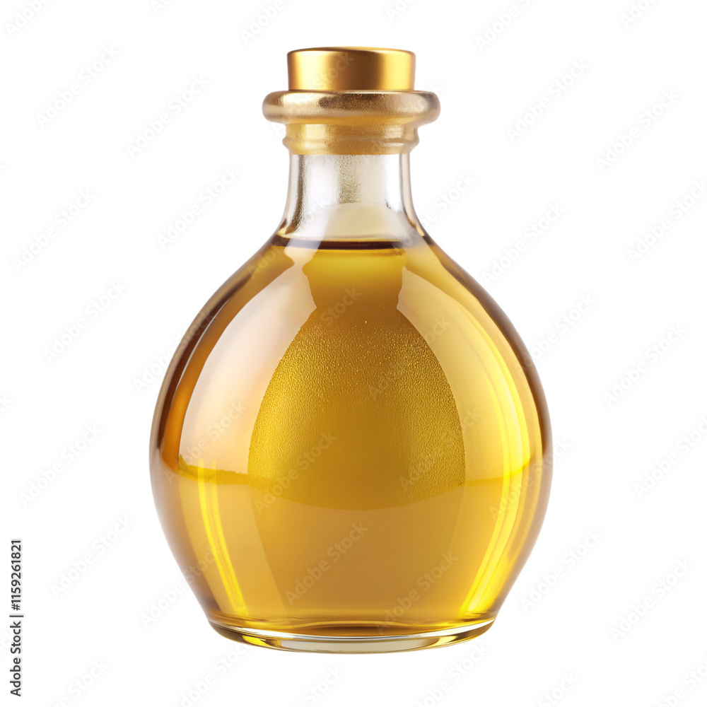 Bottle of gold color is shown isolated on transparent background Bottle of gold color is shown isolated on transparent background