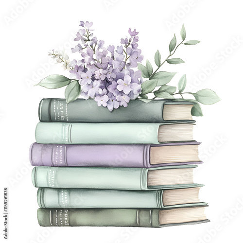 Spring Books Lover Clipart Vector Illustration