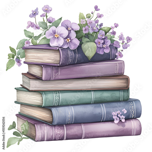 Spring Books Lover Clipart Vector Illustration