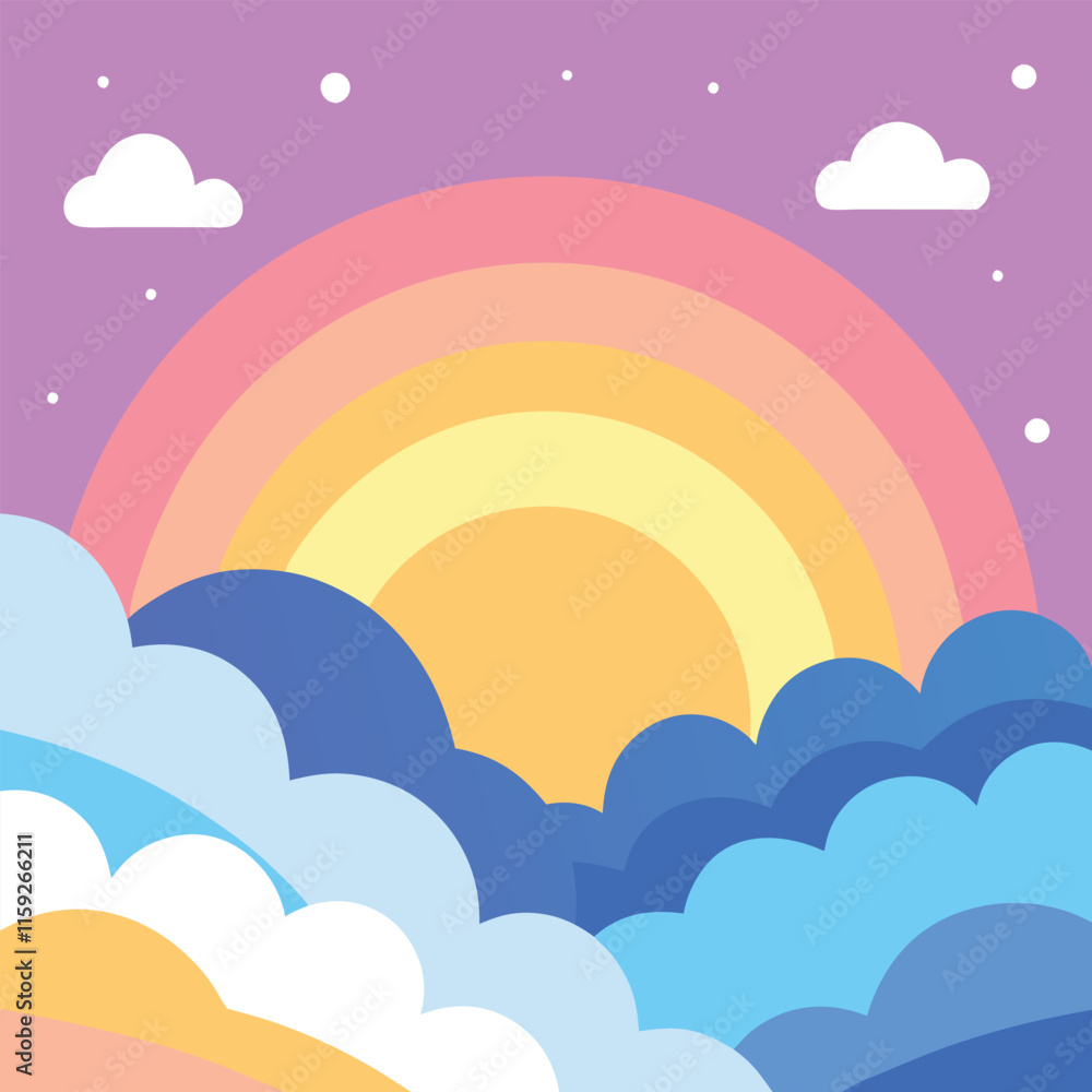 Morning Sky with Blue and Pink pastel with fluffy cloud Morning Sky with Blue and Pink pastel with fluffy cloud