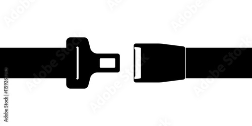 Safety Seat Belt Sign Symbol. Car or Airplane Seat Belt. Fasten Your Seat Belt. Safety First. Vector Illustration. 