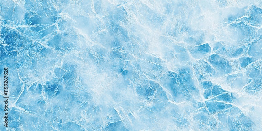 Abstract blue ice texture background with a frozen water surface