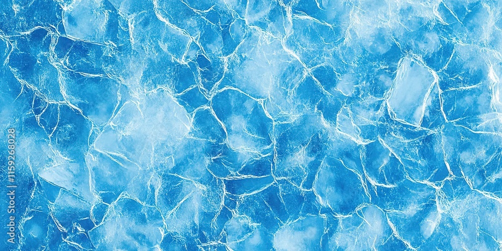 Obraz premium Abstract blue ice texture background with a frozen water surface