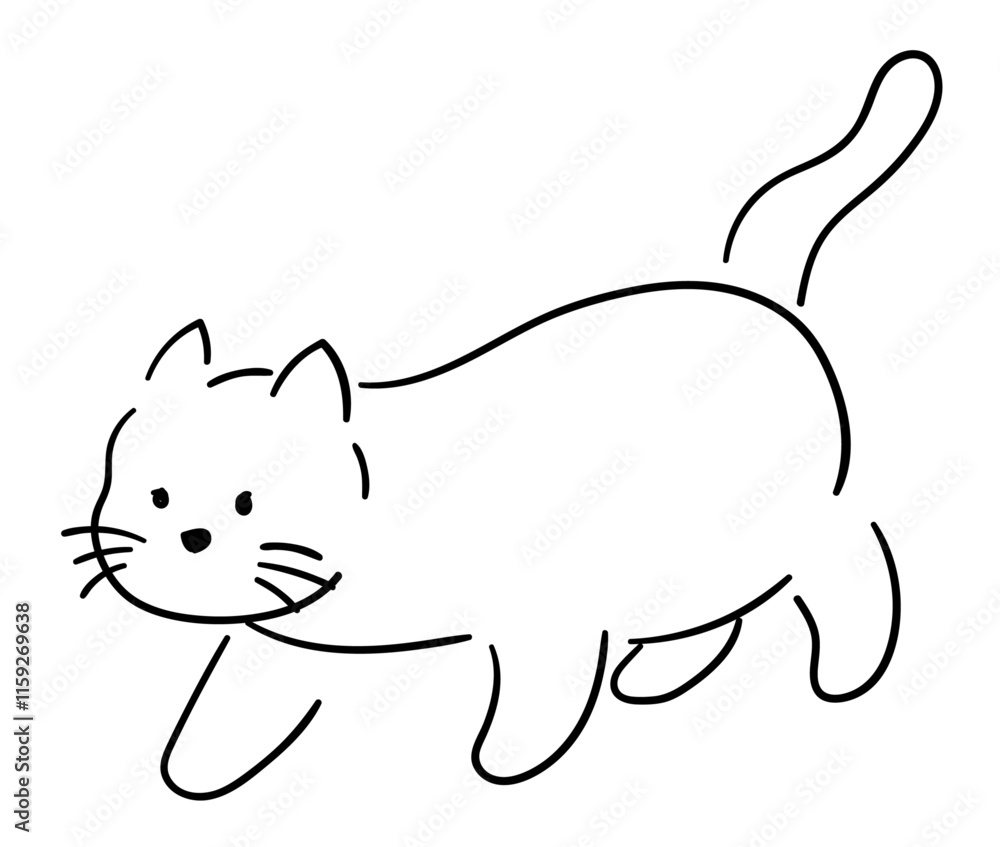 Hand drawn cute cat, kitty doodle, kitty doodle style Hand drawn cute cat, kitty doodle, kitty doodle style