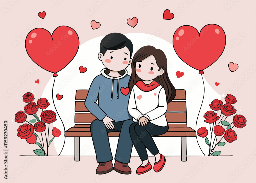 Couple Dating On Valentine generative ai Couple Dating On Valentine generative ai