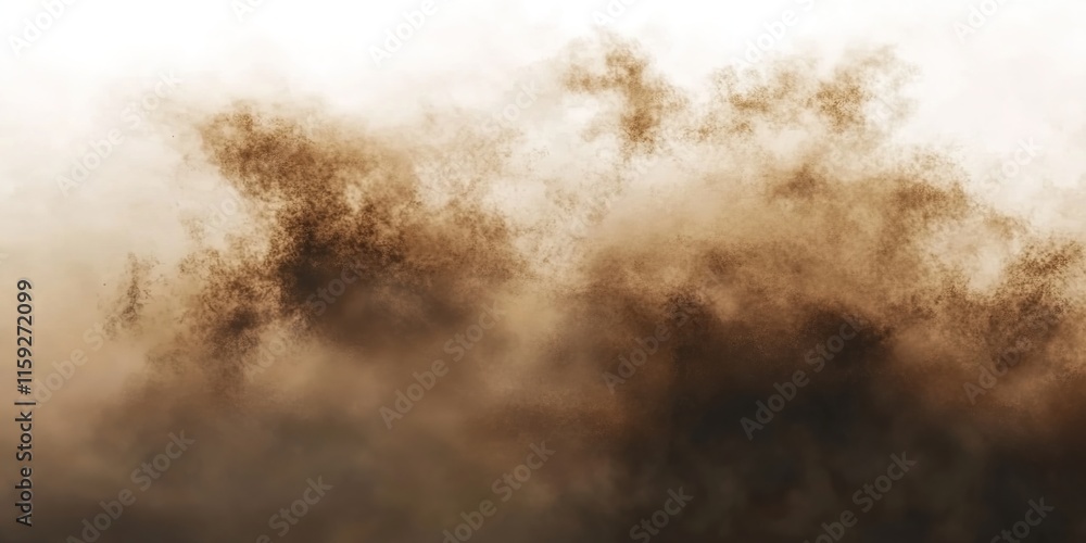 Naklejka premium Dusty and smoky background, brown color, white background