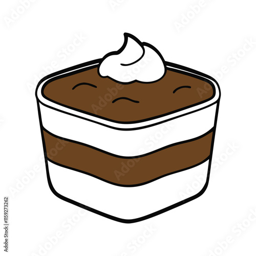 A yummy tiramisu on white background