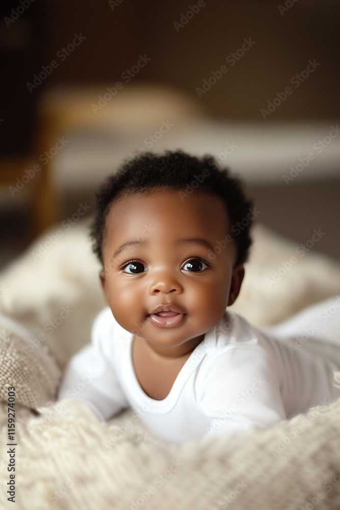 Joyful Baby Smiling on Blanket Joyful Baby Smiling on Blanket