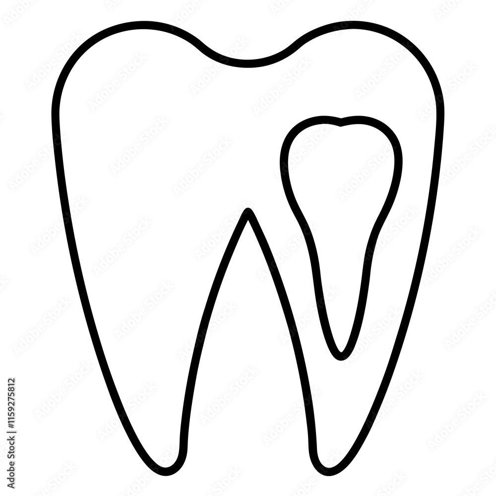 tooth icon on white tooth icon on white