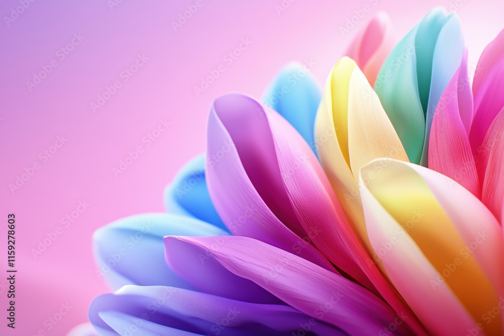 Fototapeta premium Colorful Flower Petals with Soft Gradient Background for Vibrant Nature Concept