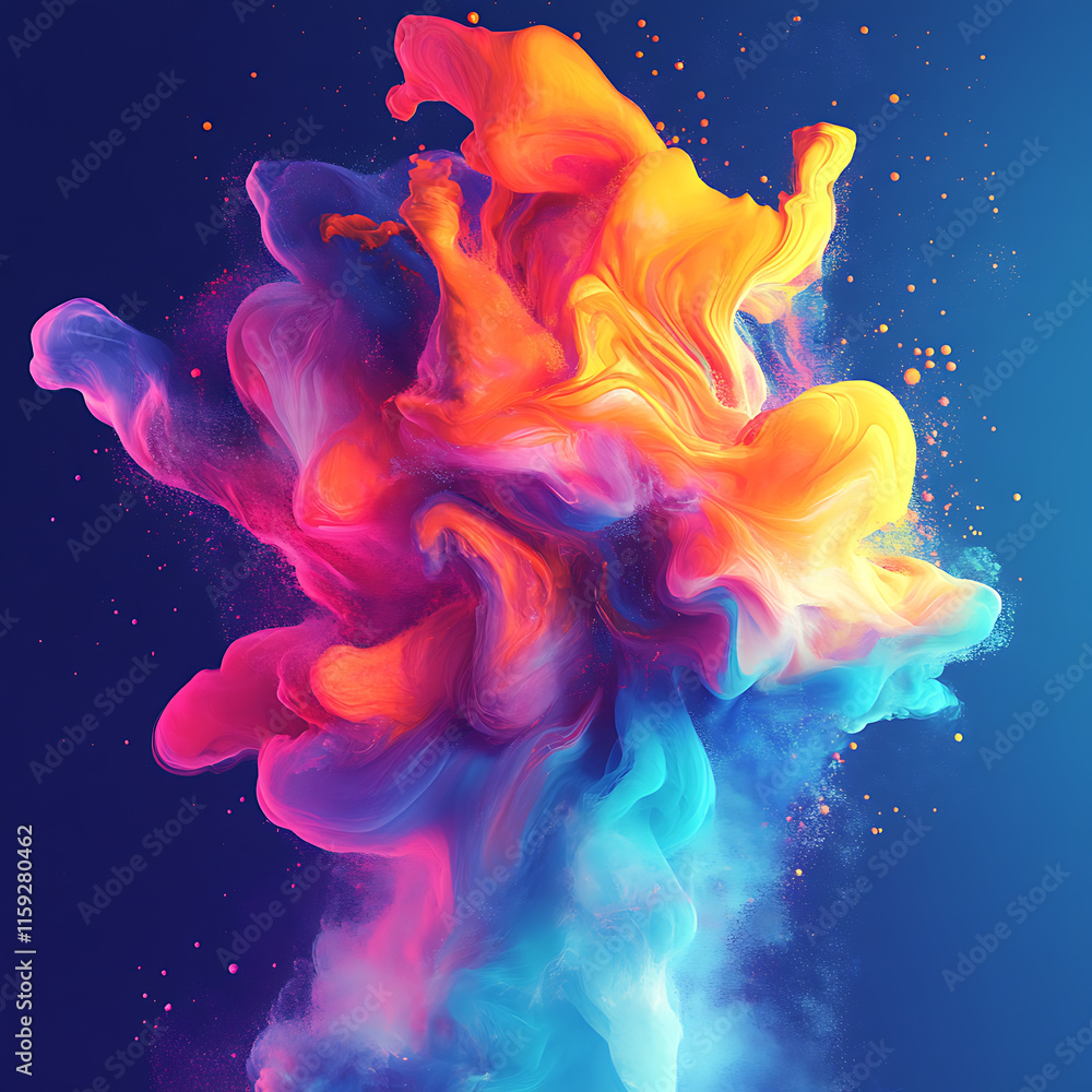 Obraz premium Vibrant Abstract Art Concept Illustrating Dynamic Fluid Patterns and Colors Ideal for Startup Pitch Presentations and Creative Projects in a Vivid Aesthetic