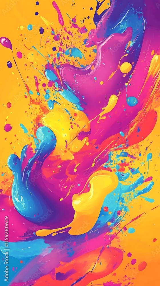 Vibrant abstract splash of colors on a bright background, evoking creativity and energy. Vibrant abstract splash of colors on a bright background, evoking creativity and energy.