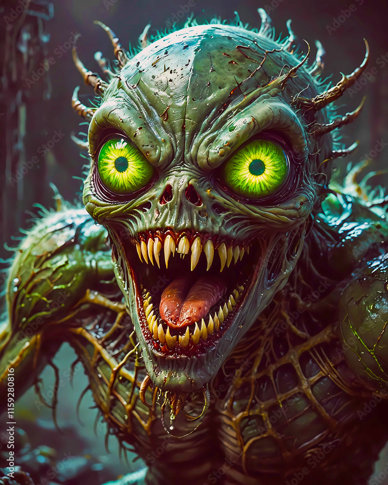mutant monster half men half insect dark horror scary Halloween creepy spooky - spider