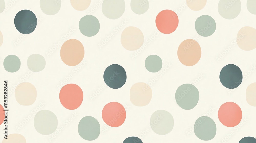 Pastel circles on off-white background, abstract seamless pattern. Pastel circles on off-white background, abstract seamless pattern.