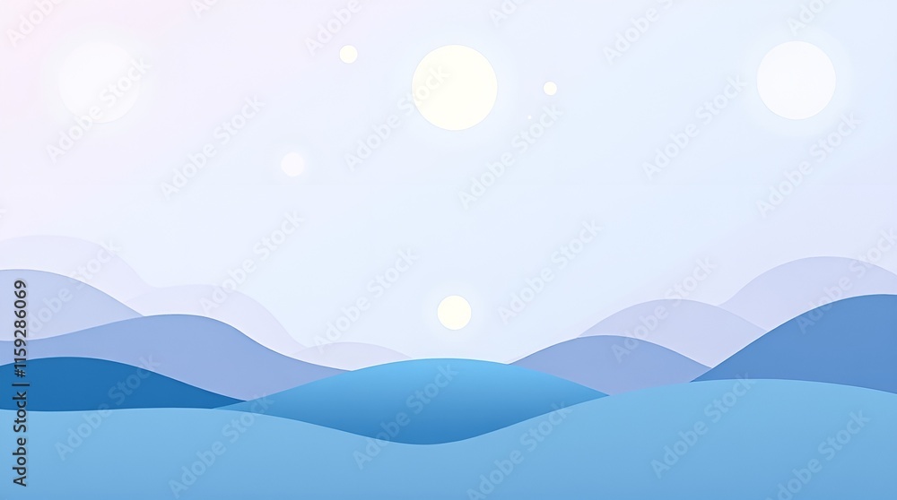Soft abstract landscape with gentle hills and light pastel colors Soft abstract landscape with gentle hills and light pastel colors
