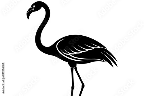 flamingo silhouette isolated on white