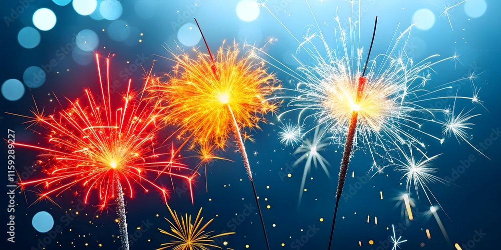 Happy New Year 2025 Silvester Eve party panorama with fireworks against a dark blue and black sky background Happy New Year 2025 Silvester Eve party panorama with fireworks against a dark blue and black sky background