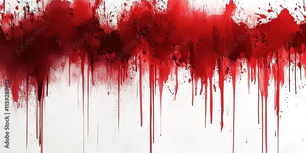 A digital artwork depicting red splattered paint on a white background A digital artwork depicting red splattered paint on a white background