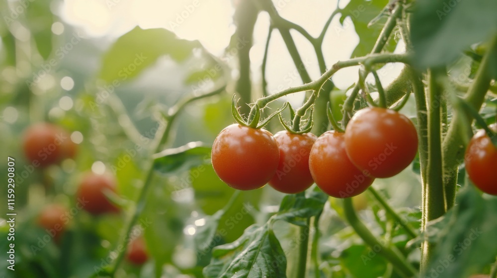 Lush Tomato Plants with Overcast Background Lush Tomato Plants with Overcast Background