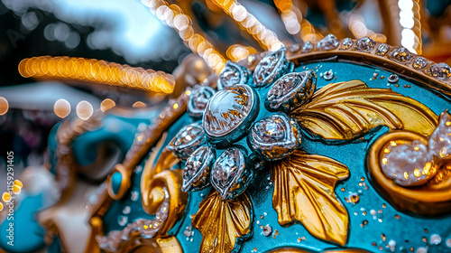 Wallpaper Mural Vibrant close-up of a decorative carnival mask featuring intricate designs and sparkling embellishments against a blurred background. Torontodigital.ca