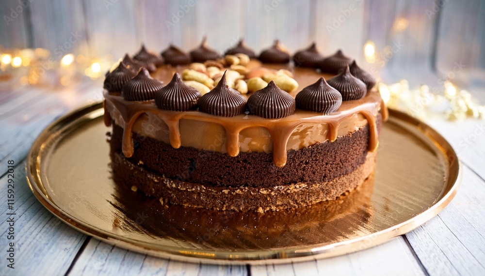 A mouth-watering chocolate cake sits on a plate, with a single slice taken out of it. Rich chocolate frosting covers the cake, making it irresistible. A mouth-watering chocolate cake sits on a plate, with a single slice taken out of it. Rich chocolate frosting covers the cake, making it irresistible.