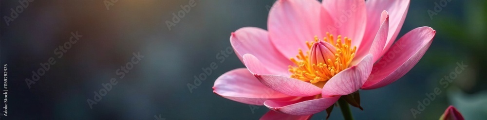 Delicate petals unfolding from a central stem, canvas, flowers Delicate petals unfolding from a central stem, canvas, flowers