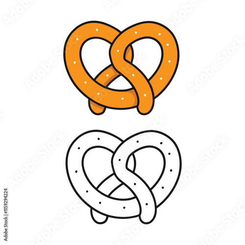 heart shaped pretzels cookies isolated