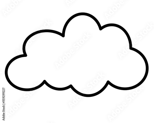 Cloud, weather phenomenon sign - vector linear picture for coloring book, logo or pictogram. Outline. Cloud for coloring book.