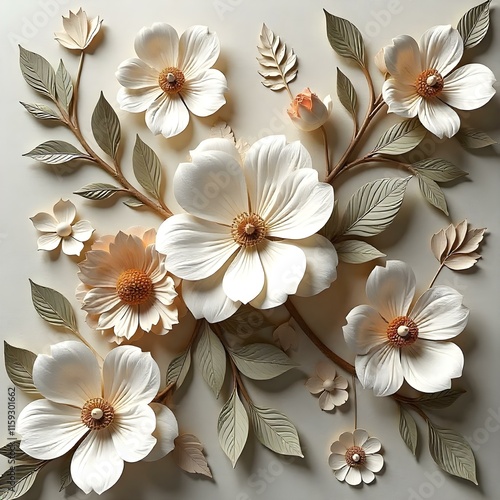 Wallpaper Mural 3d decorative floral structure background pattern Torontodigital.ca