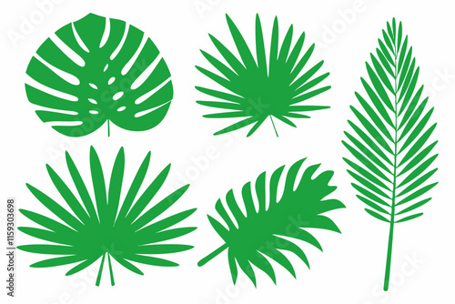 set of green leaves