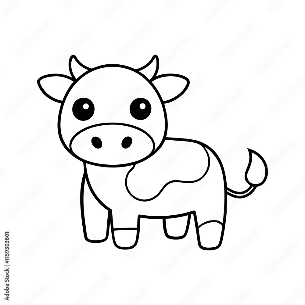 Cow line art vector design Cow line art vector design