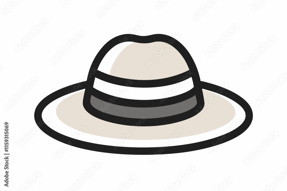 Stylish Hat Icon on White Background Stylish Hat Icon on White Background